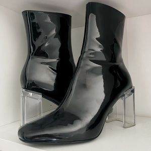 Azalea Wang Patent Leather Black Boots